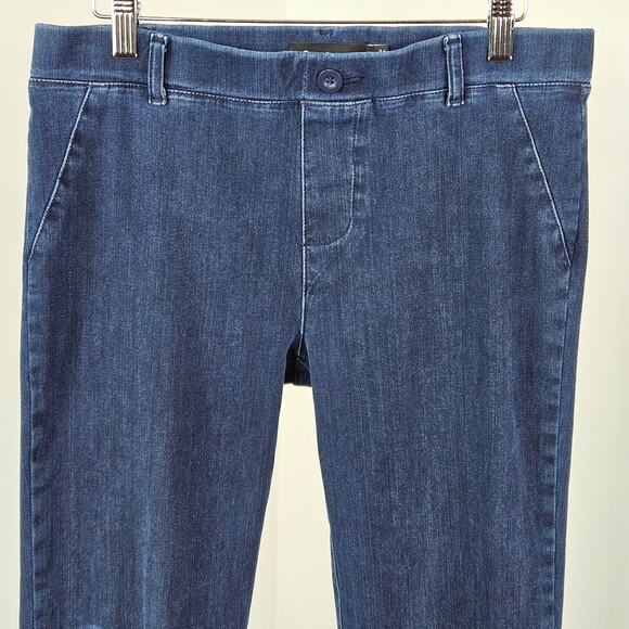 Betabrand Faux Denim Stretch Bootcut Pull On Pants | Women's Medium | FLAWS - Picture 12 of 16